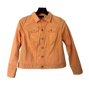 Talbots Petite Light Orange Denim Jacket‎ Size LP